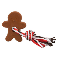 Zippy Paws Holiday Teether Ginger Bread Man Dog Chew Toy 17.5 x 12.5cm image