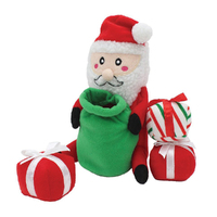 Zippy Paws Holiday Zippy Burrow Santa Sack Interactive Pet Dog Toy image