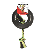 TireBiter Paw Track w/ Rope Dog Chew Toy Small 15cm image