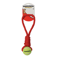 Flossy Chew Twister Pull Tug w/ Mini Tennis Ball Dog Chew Toy 28cm image