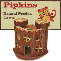 Petface Pipkins Natural Wooden Castle for Small Animals 17 x 12 x 15cm image