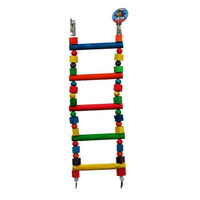 Cheeky Bird Large Parrot 5 Step Ladder Wooden Bird Toy image