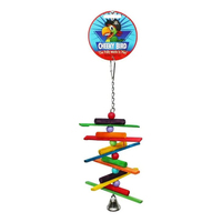 Cheeky Bird Spiral Sticks Hanging Wooden Bird Toy w/ Bell Small image