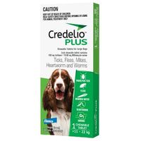 Credelio Plus Ticks & Fleas Treatment Chewable Tablets for Large Dogs Green 1 Pack image
