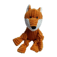 Paw Play Fox Plush Interactive Pet Dog Chew Toy w/ Squeaker 30cm image