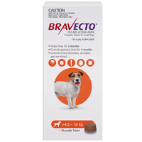 Bravecto Dog 3 Month Chew Tick & Flea Treatment 4.5-10kg Small Orange image