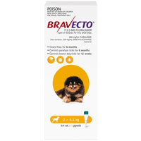 Bravecto Dog 6 Month Spot On Tick & Flea Treatment 2-4.5kg Extra Small Yellow image
