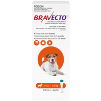 Bravecto Dog 6 Month Spot On Tick & Flea Treatment 4.5-10kg Small Orange image