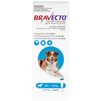 Bravecto Dog 6 Month Spot On Tick & Flea Treatment 20-40kg Large Blue image