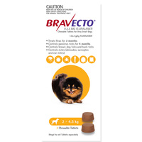 Bravecto Dog 6 Month Chew Tick & Flea Treatment 2.4-5kg Extra Small Yellow image