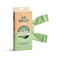 Beco Cat Poop Bags Scented with Handles Extra-Wide Unscented 60 Pack image