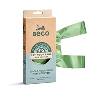 Beco Cat Poop Bags Scented with Handles Extra-Wide Mint Scent 60 Pack image