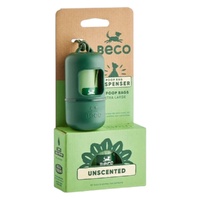 Beco Poop Bag Starter Pack Dispenser with Unscented Poop Bags Green 60pk image