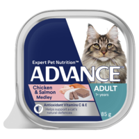 Advance Adult 1+ Wet Cat Food w/ Chicken & Salmon Medley 7 x 85g image