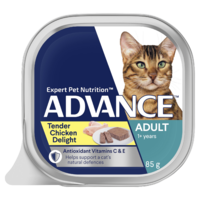 Advance Adult 1+ Wet Cat Food Tender Chicken Delight 7 x 85g image