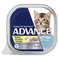 Advance Kitten 2-12 Months Wet Cat Food Tender Chicken Delight 7 x 85g image