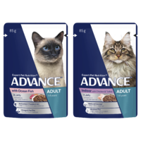 Advance Adult 1+ Wet Cat Food w/ Ocean Fish & Chicken & Turkey in Jelly 12 x 85g image