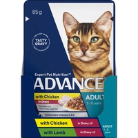 Advance Adult 1-8 Years Wet Cat Food with Chicken & Lamb in Gravy 12 x 85g image