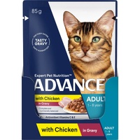 Advance Adult 1-8 Years Wet Cat Food with Chicken in Gravy 12 x 85g image