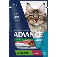 Advance Adult 1-8 Years Wet Cat Food with Lamb in Gravy 12 x 85g image
