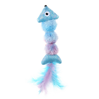 Gigwi Ice Cream Catch N Scratch Crinkle Fish Interactive Play Plush Cat Toy image