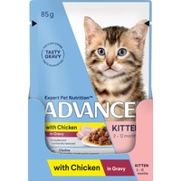 Advance Kitten 2-12 Months Wet Cat Food Chicken in Gravy 12 x 85g image