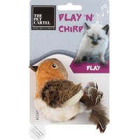 The Pet Cartel Play N Chirp Bird Interactive Play Plush Cat Toy image
