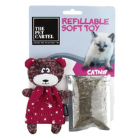 The Pet Cartel Refillable Soft Toy Bear Interactive Play Cat Toy image