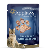 Applaws Natural Cat Food Tuna With Sea Bream Pouch 70g 16 Pack  image