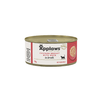 Applaws Adult Natural Wet Cat Food Chicken Breast with Duck in Broth 24 x 70g image