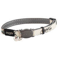 Rogz Glowcat Safeloc Polyester Cat Collar Black Cat 11mm image