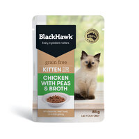 Black Hawk Kitten Grain Free Wet Cat Food Chicken w/ Peas & Broth 12 x 85g image