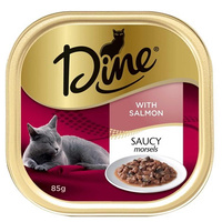 Dine Cat Food Saucy Morsels with Salmon 14 x 85g  image