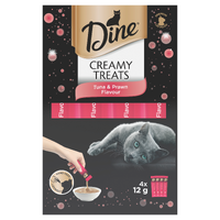 Dine Creamy Treats for Cats Over 12 Months Tuna & Prawn Flavour 6 x 12g image