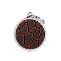 My Family Bronx Tucson Brown Leather ID Tag Dog & Cat Collar Accessory image