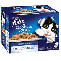 Felix Ocean Menus Cat Food Tuna Salmon Sardine 85g x 12  image