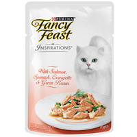 Fancy Feast Inspirations Cat Food Salmon Spinach Corgette & Green Beans 70g x 12  image