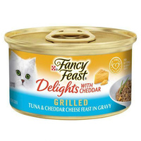 Fancy Feast Delights w/ Cheddar Wet Cat Food Tuna & Cheddar Cheese 24 x 85g image