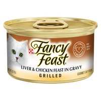 Fancy Feast Wet Cat Food Grilled Liver & Chicken Feast in Gravy 24 x 85g image