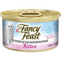 Fancy Feast Wet Kitten Food Grilled Ocean Whitefish & Tuna Feast in Gravy 24 x 85g image