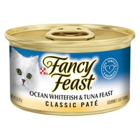 Fancy Feast Classic Pate Wet Cat Food Ocean Whitefish & Tuna Feast 24 x 85g image