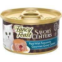 Fancy Feast Savory Center Wet Cat Food Pate w/ Tuna & Gourmet Gravy 24 x 85g image
