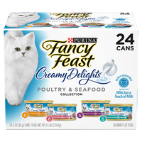 Fancy Feast Creamy Delights Wet Cat Food Poultry & Seafood Variety 24 Pack image