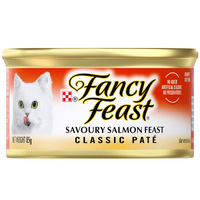 Fancy Feast Adult Classic Pate Wet Cat Food Savoury Salmon Feast 24 x 85g image