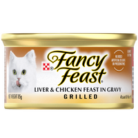 Fancy Feast Adult Grilled Wet Cat Food Liver & Chicken Feast in Gravy 24 x 85g image