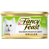 Fancy Feast Adult Grilled Wet Cat Food Salmon Feast in Gravy 24 x 85g image