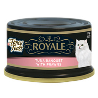 Fancy Feast Royale Wet Cat Food Tuna Banquet With Prawns 85g x 24  image