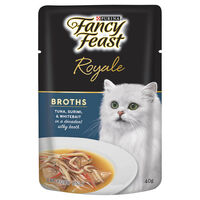 Fancy Feast Adult Royale Broths Wet Cat Food Tuna Surimi & Whitebait 48 x 40g image