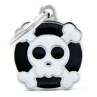 My Family Charm Skull Pet ID Tag Collar Accessory image