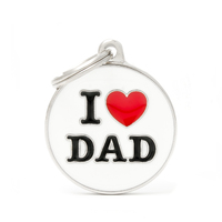 My Family Charm Love Dad Pet ID Tag Collar Accessory image